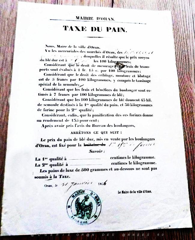 Oran - Taxe sur le Pain en 1836.jpg
